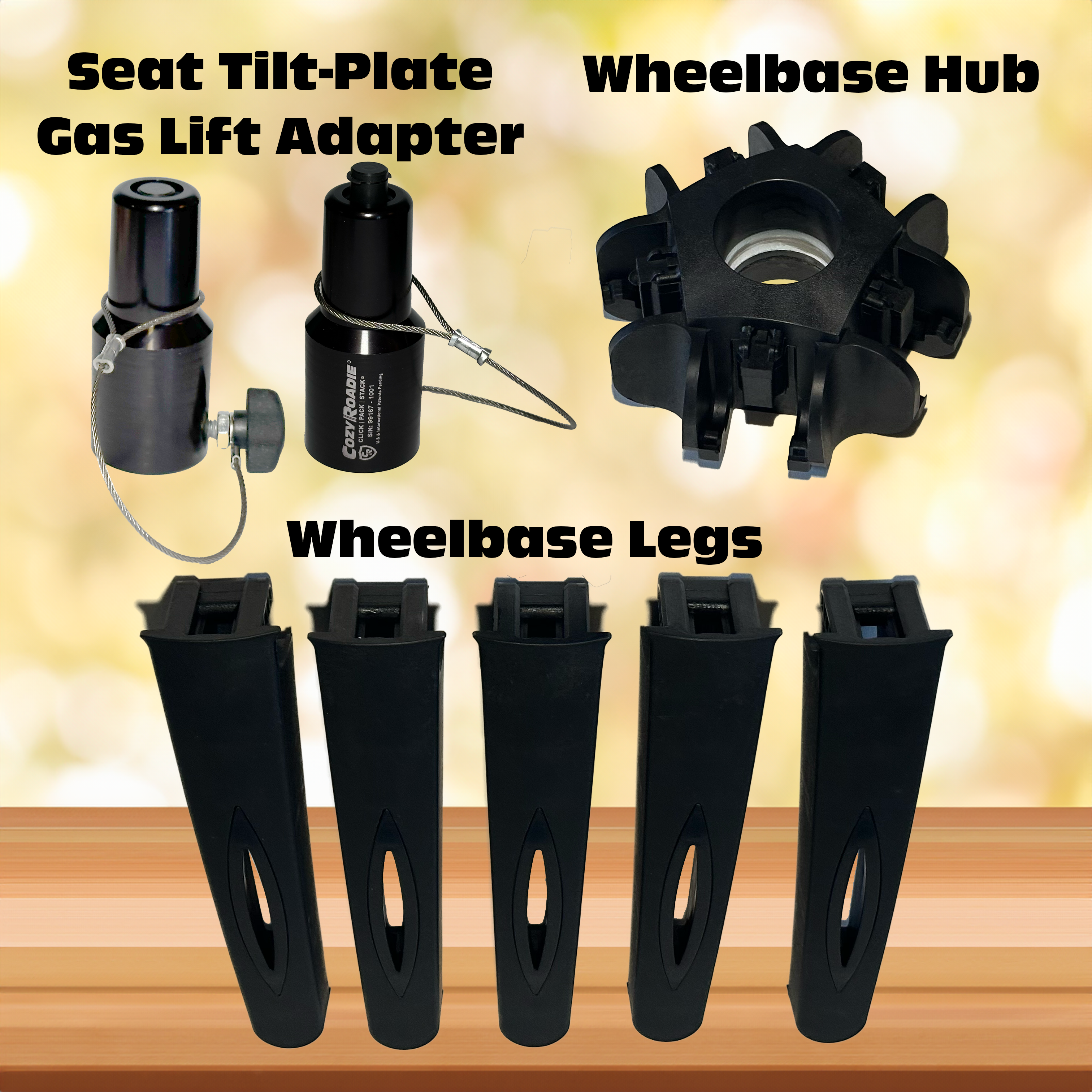 Cozy Roadie® Universal Office Chair adapter kit. Make your chair portablePortable