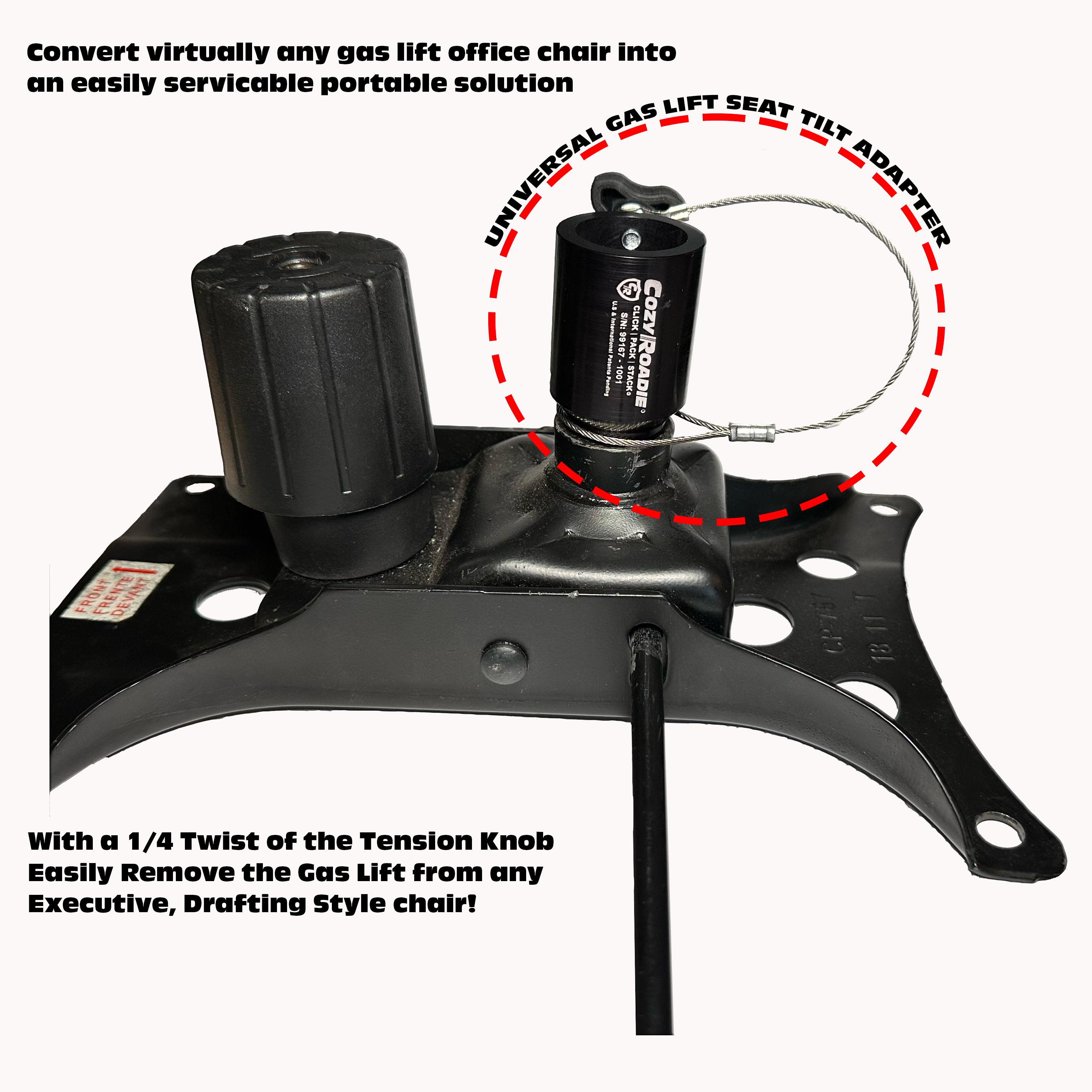 Cozy Roadie® - Universal Office Chair Conversion Kit