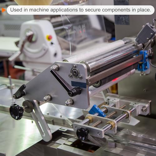 HARFINGTON 6pcs Adjustable Clamping Lever Handles M6 x 32mm Male Thread Bolt Knobs Rotating Screw Locking Quick Release Ratchet Push Button Handle, Black