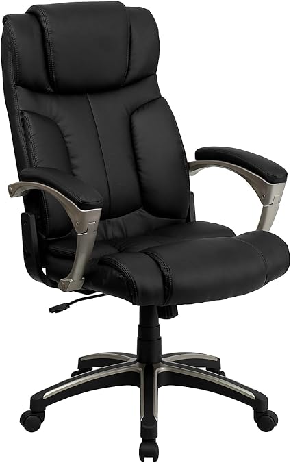 Flash Furniture Hansel High Back Folding Black LeatherSoft Executive Swivel Office Chair with Arms